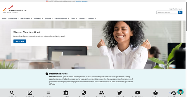 Security scan screenshot of https://grants.gov/