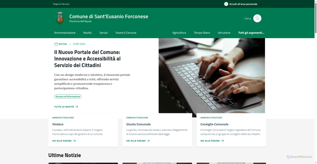 Security scan screenshot of https://comune.santeusanio.aq.it/