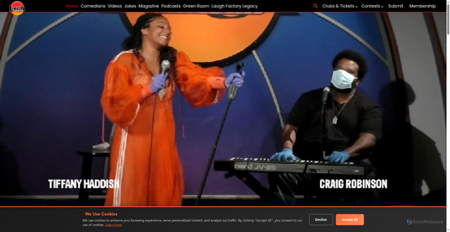 Security scan screenshot of https://www.laughfactory.com/