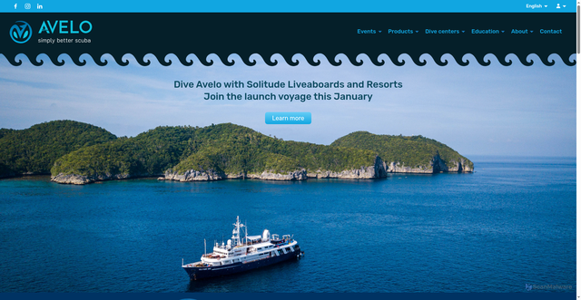 Security scan screenshot of https://diveavelo.com/