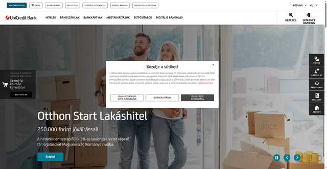 Security scan screenshot of https://unicreditbank.hu