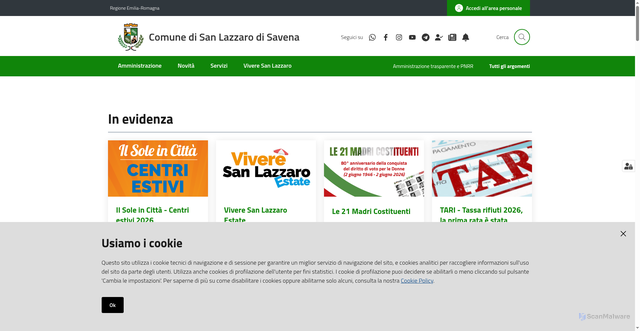 Security scan screenshot of https://www.comune.sanlazzaro.bo.it