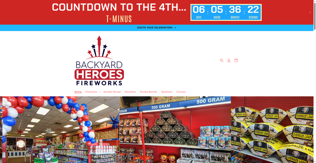 Security scan screenshot of https://backyardheroesfireworks.com/