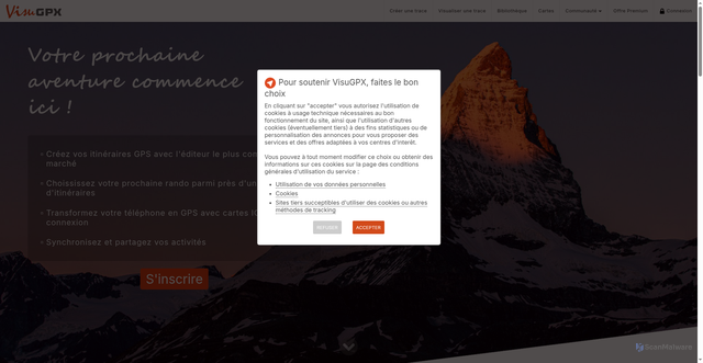 Security scan screenshot of https://visugpx.com