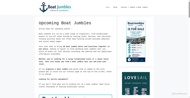 Security scan screenshot of https://boatjumbles.co.uk