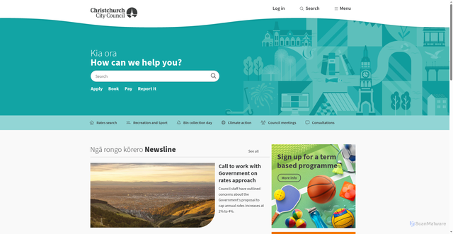 Security scan screenshot of https://www.ccc.govt.nz/