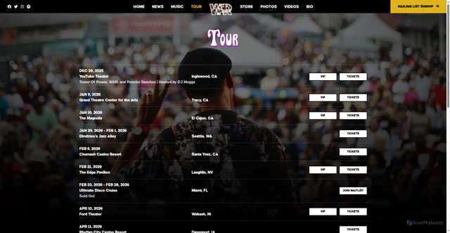 Security scan screenshot of https://war.com/tour/