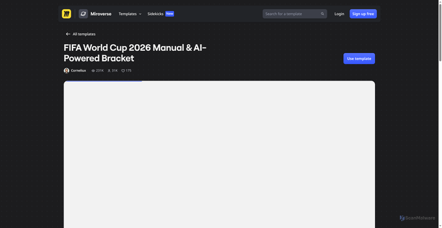 Security scan screenshot of https://miro.com/templates/fifa-world-cup-2026-editable-bracket-diagram/