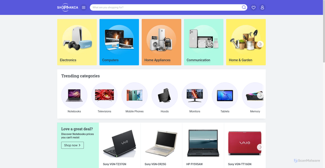Security scan screenshot of https://www.shopmania.co.za