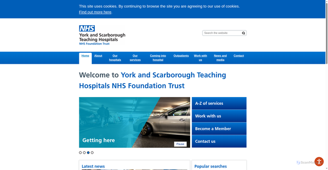 Security scan screenshot of http://www.york.nhs.uk