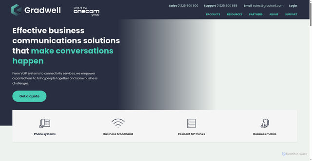 Security scan screenshot of https://gradwell.net