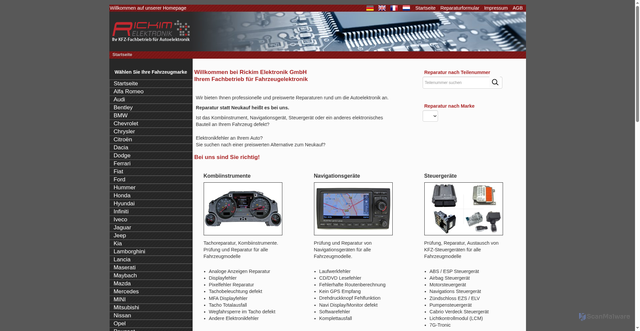 Security scan screenshot of https://www.kfzpix.de