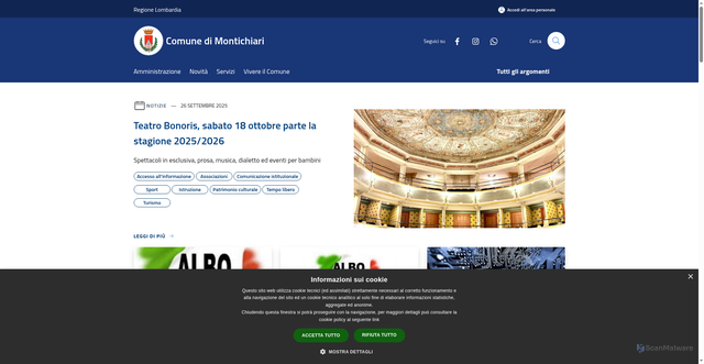 Security scan screenshot of https://www.montichiari.it/it