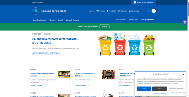 Security scan screenshot of https://comune.palazzago.bg.it/