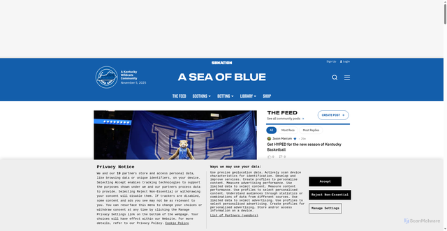 Security scan screenshot of https://www.aseaofblue.com/