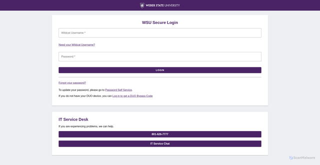 Security scan screenshot of https://weber.instructure.com
