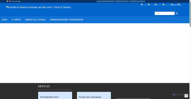 Security scan screenshot of https://www.port.taranto.it/index.php/it/