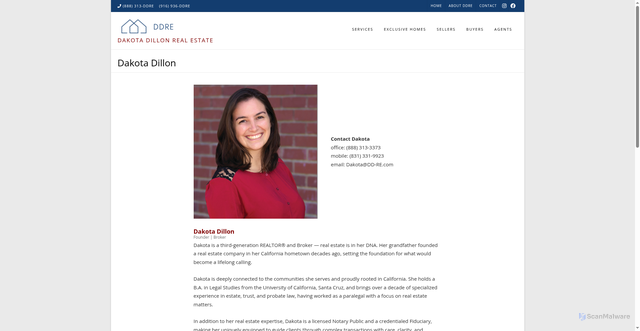 Security scan screenshot of https://dakotadillon.com/team/dakota-dillon/