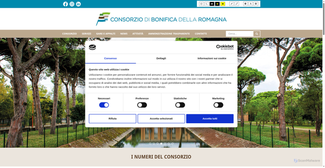 Security scan screenshot of https://www.bonificaromagna.it
