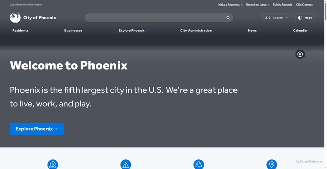 Security scan screenshot of https://www.phoenix.gov/