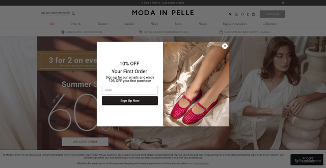 Security scan screenshot of https://www.modainpelle.com