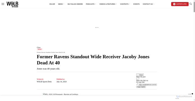 Security scan screenshot of https://wolbbaltimore.com/3238009/jacoby-jones-dead/