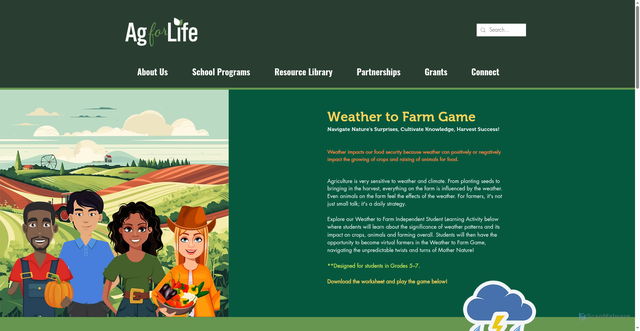 Security scan screenshot of https://www.agricultureforlife.ca/weathergame