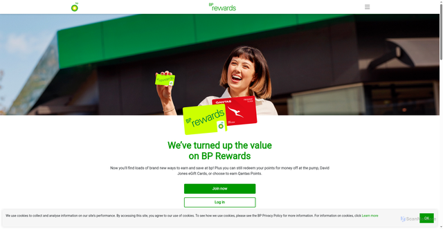 Security scan screenshot of https://bprewards.com.au/