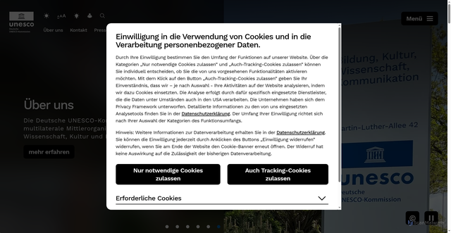 Security scan screenshot of http://www.unesco.de