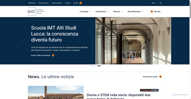 Security scan screenshot of https://www.imtlucca.it/homepage