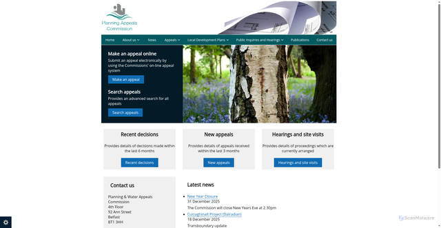 Security scan screenshot of https://www.pacni.gov.uk/