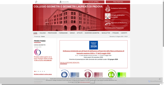 Security scan screenshot of https://www.geometri.pd.it