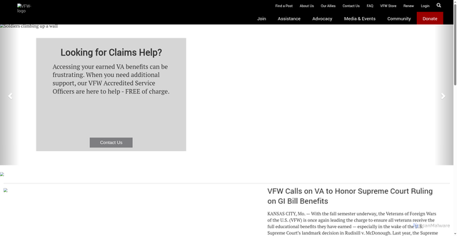 Security scan screenshot of https://www.vfw.org/