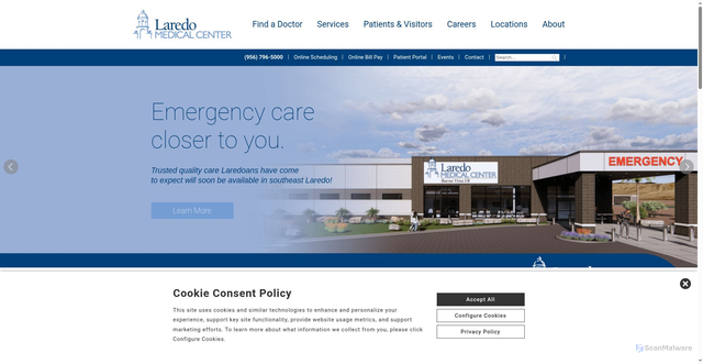 Security scan screenshot of https://www.laredomedical.com/
