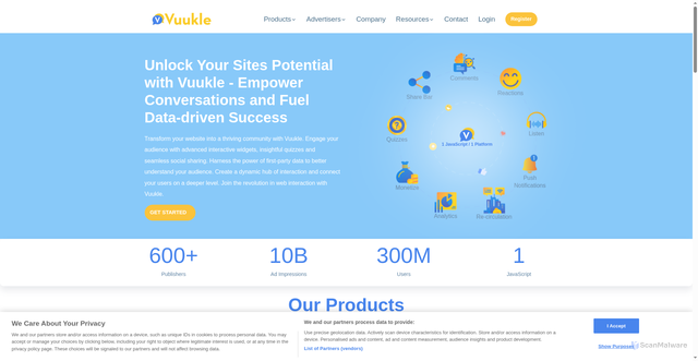 Security scan screenshot of https://vuukle.com