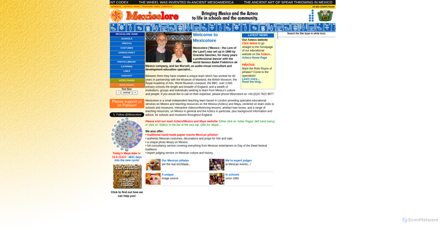 Security scan screenshot of https://mexicolore.co.uk