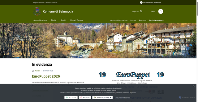 Security scan screenshot of https://www.comune.balmuccia.vc.it