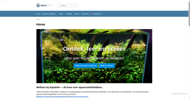 Security scan screenshot of https://aquainfo.nl