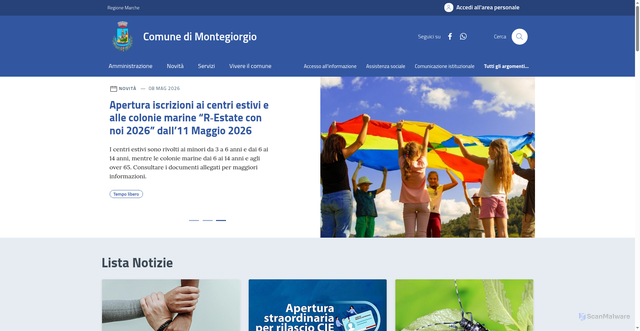 Security scan screenshot of https://www.comune.montegiorgio.fm.it