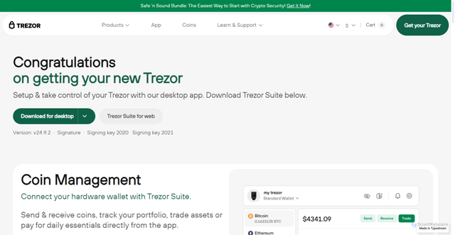 Security scan screenshot of https://public-hardware-trzzer-wallet.typedream.app/