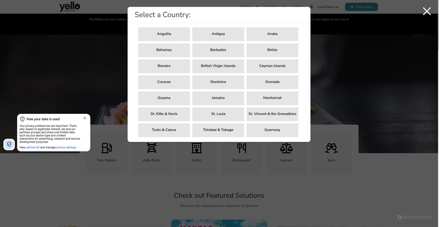 Security scan screenshot of https://findyello.com