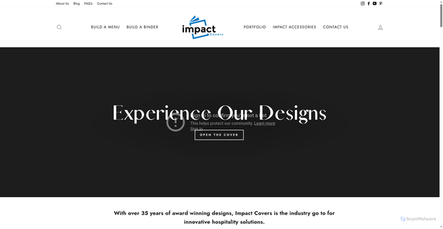 Security scan screenshot of https://impactcovers.com