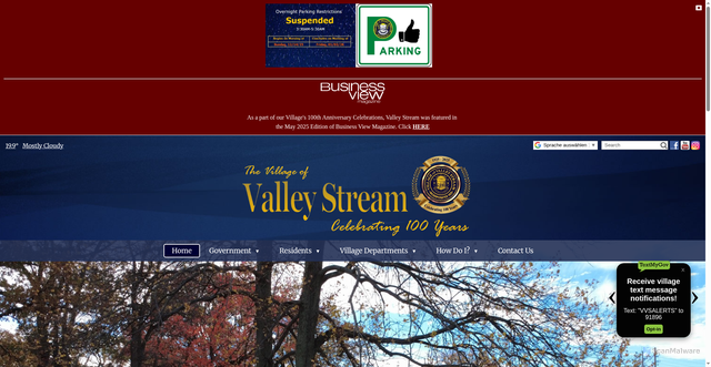 Security scan screenshot of https://valleystreamny.gov/