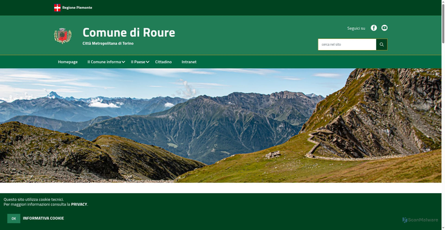 Security scan screenshot of https://www.comune.roure.to.it/hh/index.php