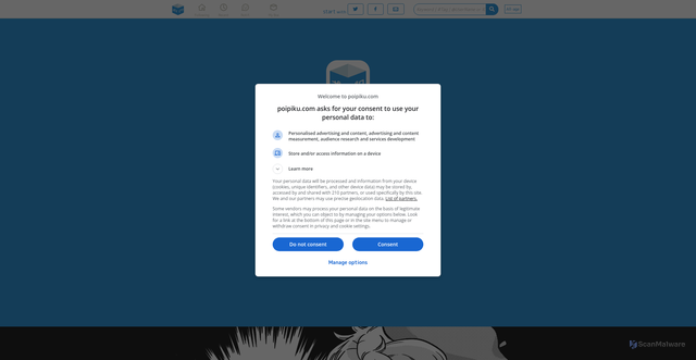 Security scan screenshot of https://poipiku.com