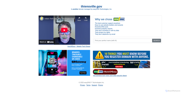 Security scan screenshot of http://thiensville.gov/