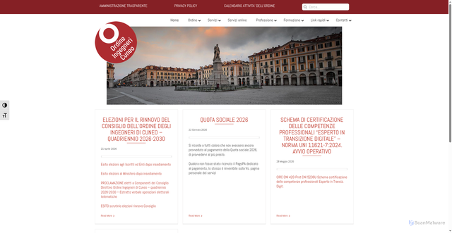 Security scan screenshot of https://www.ording.cuneo.it