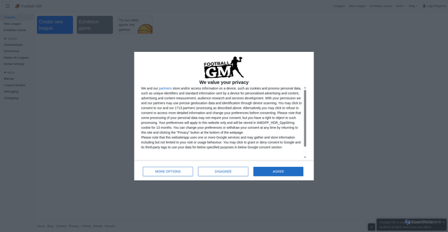 Security scan screenshot of https://play.football-gm.com