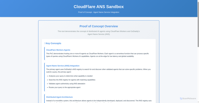 Security scan screenshot of https://ans-sandbox-frontend.pages.dev/
