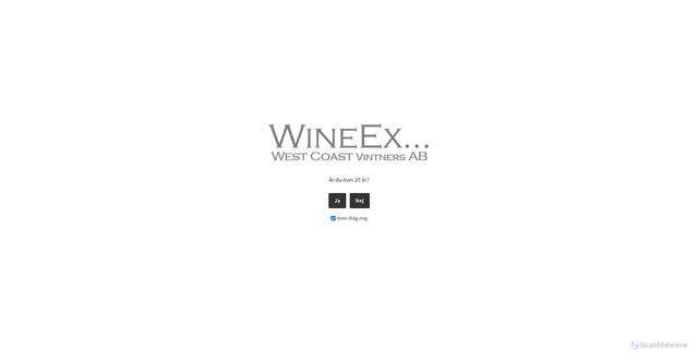 Security scan screenshot of https://winex.se